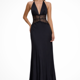 Imogen | Sieviešu Halter Neck Atpakaļnesējo Maxi Kāzu Viesu Kleita