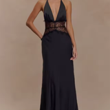 Imogen | Sieviešu Halter Neck Atpakaļnesējo Maxi Kāzu Viesu Kleita