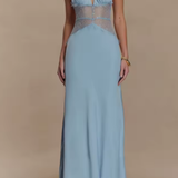 Imogen | Sieviešu Halter Neck Atpakaļnesējo Maxi Kāzu Viesu Kleita