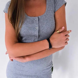 Niamh | Sieviešu Ribu Adīta Bodycon Mini Kleita ar Pogām
