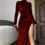 Nyra | Sieviešu garām piedurknēm ruched maxi vasaras kleita ar sānu šķēlumu
