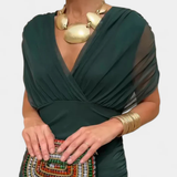Gaby | Sieviešu elegants plecu kleita ar krokām vasarai