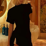 Elara | Sieviešu īsām piedurknēm ruched bodycon vasaras kāzu viesu mini kleita