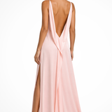 Seraphina | Sieviešu cowl neck slip dārza balles kāzu viesu satīna maxi kleita ar sānu šķēlumu