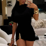 Elara | Sieviešu īsām piedurknēm ruched bodycon vasaras kāzu viesu mini kleita