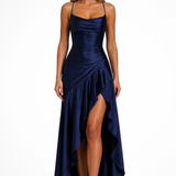 Sienna | Sieviešu Cowl Neck Satīna Slīp Maxi Kleita Kāzu Viesim