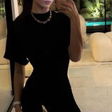 Elara | Sieviešu īsām piedurknēm ruched bodycon vasaras kāzu viesu mini kleita