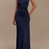 Celeste | Sieviešu halterveida kakla griezuma, savīti mezgli, atvērta mugura, bodycon kāzu viesu maxi kleita