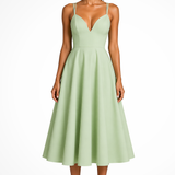 Isadora | Sieviešu Sweetheart Neck Strappy A Line Kāzu Viesu Midi Kleita