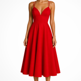 Isadora | Sieviešu Sweetheart Neck Strappy A Line Kāzu Viesu Midi Kleita