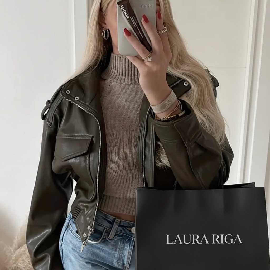Laura Riga - Leather Biker Jacket Mirror