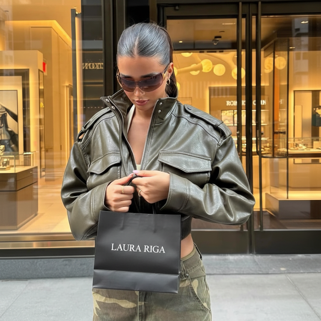 Laura Riga Social Proof - Olive Bomber